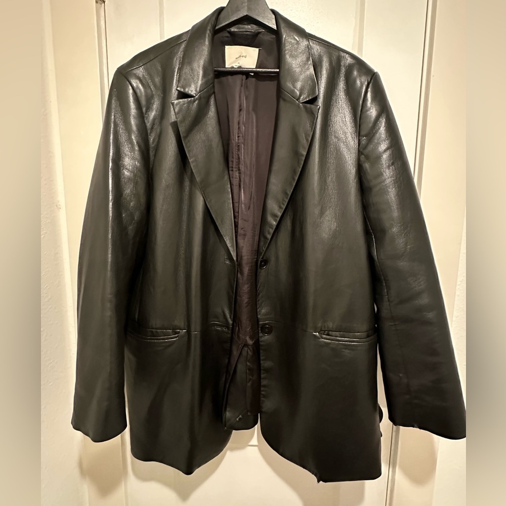 Aritzia faux leather blazer